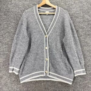 Cozy Grey Button-Up Cardigan